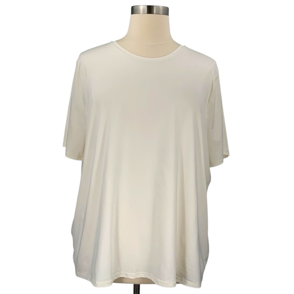 Fabletics Phoenix Lite Off White Short Sleeve Athletic Tee